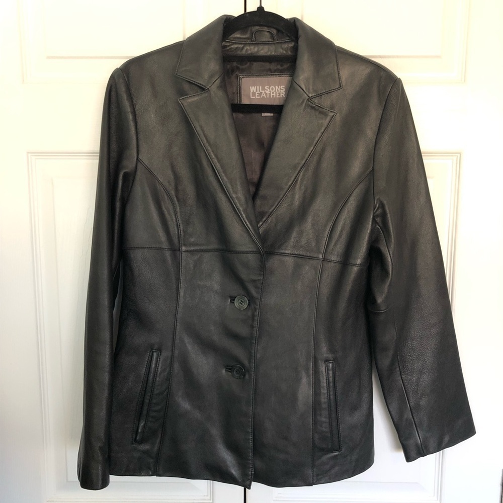 Wilson's Leather Black Blazer Women's Jacket Size M